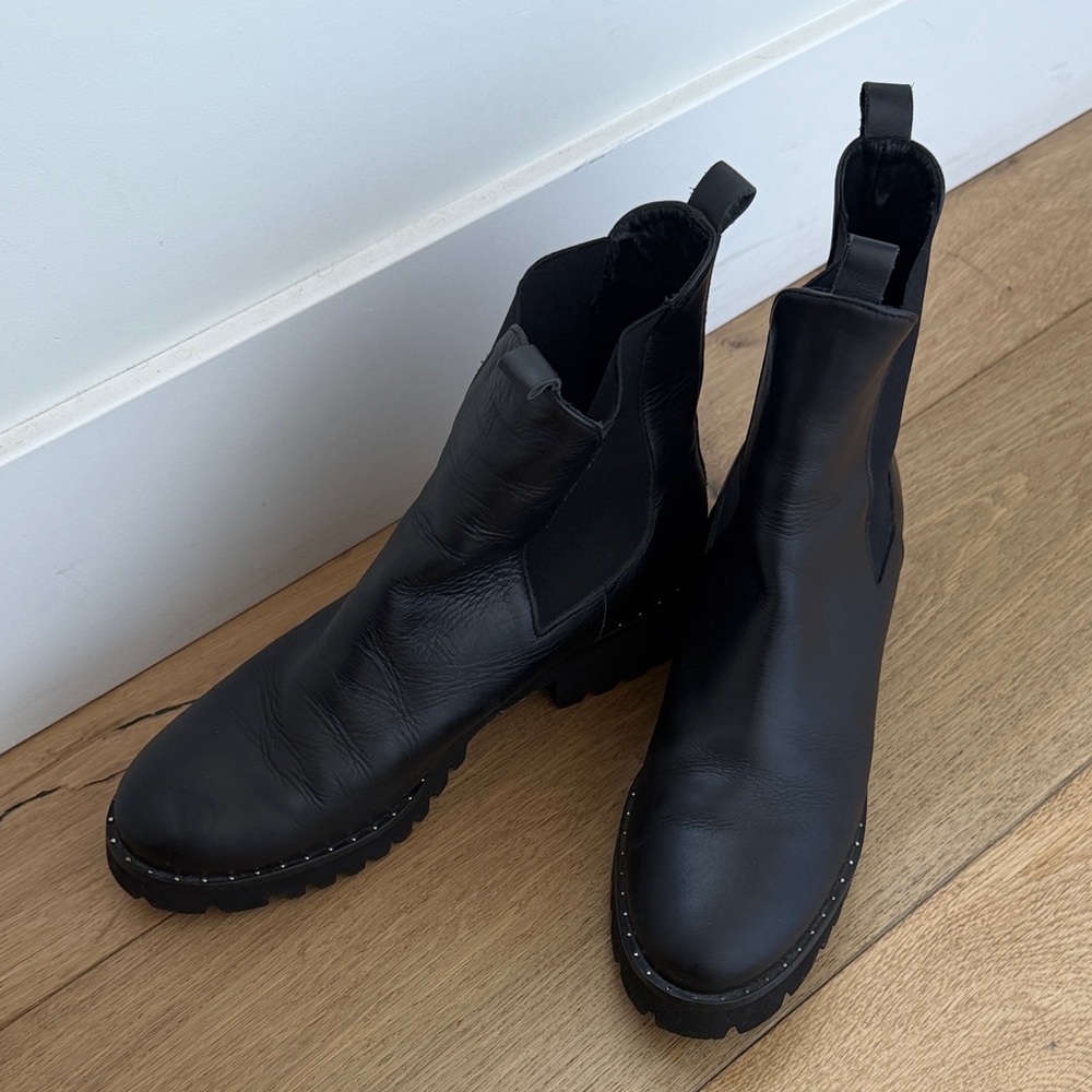 Freda Salvador Black Leather Women's Boots